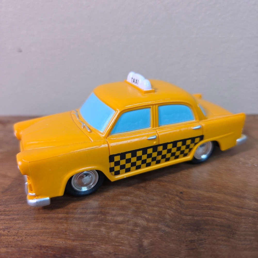 Lemax Village Collection Yellow Taxi Cab Miniature Car Town Accessory Vintage 4"